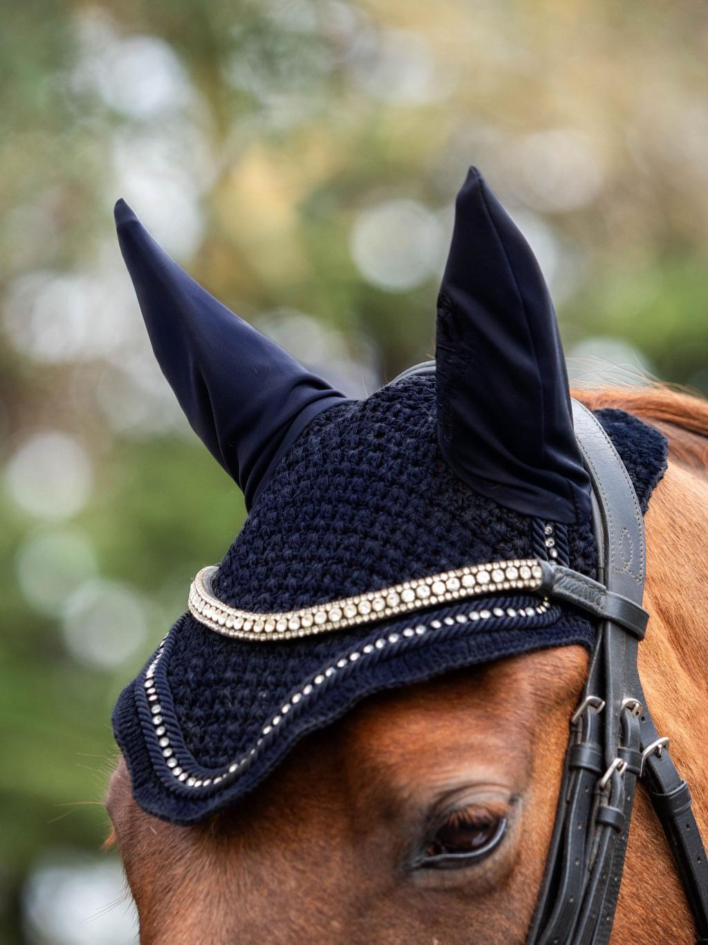 Navy Crystal Bonnet