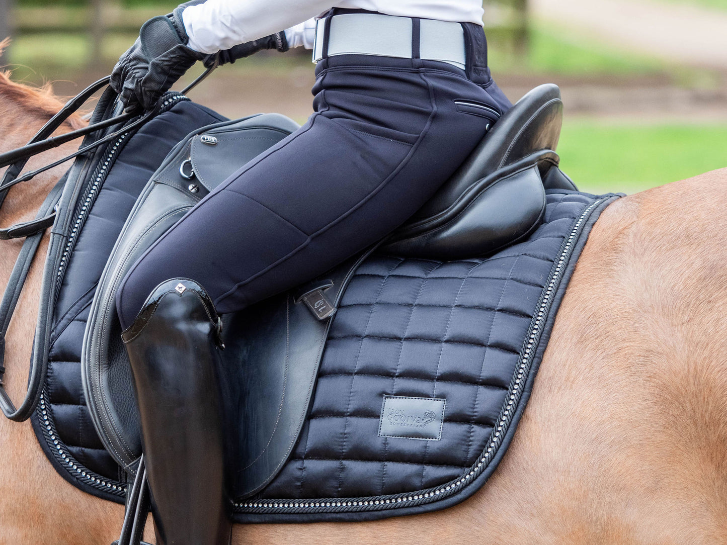 Midnight Black Deluxe Crystal Saddle Pad