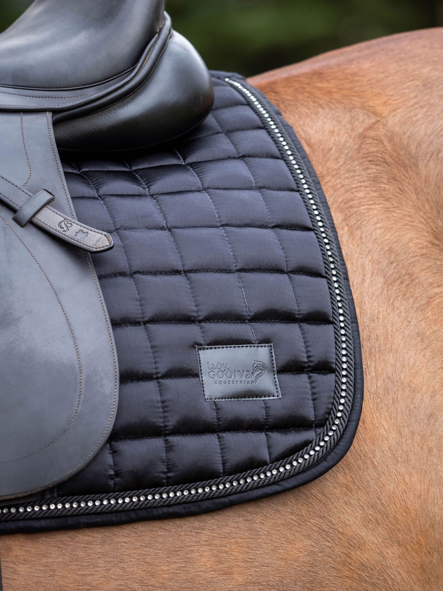 Midnight Black Deluxe Crystal Saddle Pad