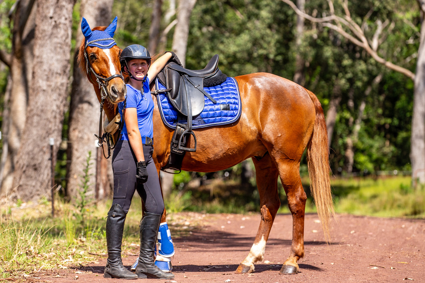 Electric Blue Deluxe Satin Saddle Pad