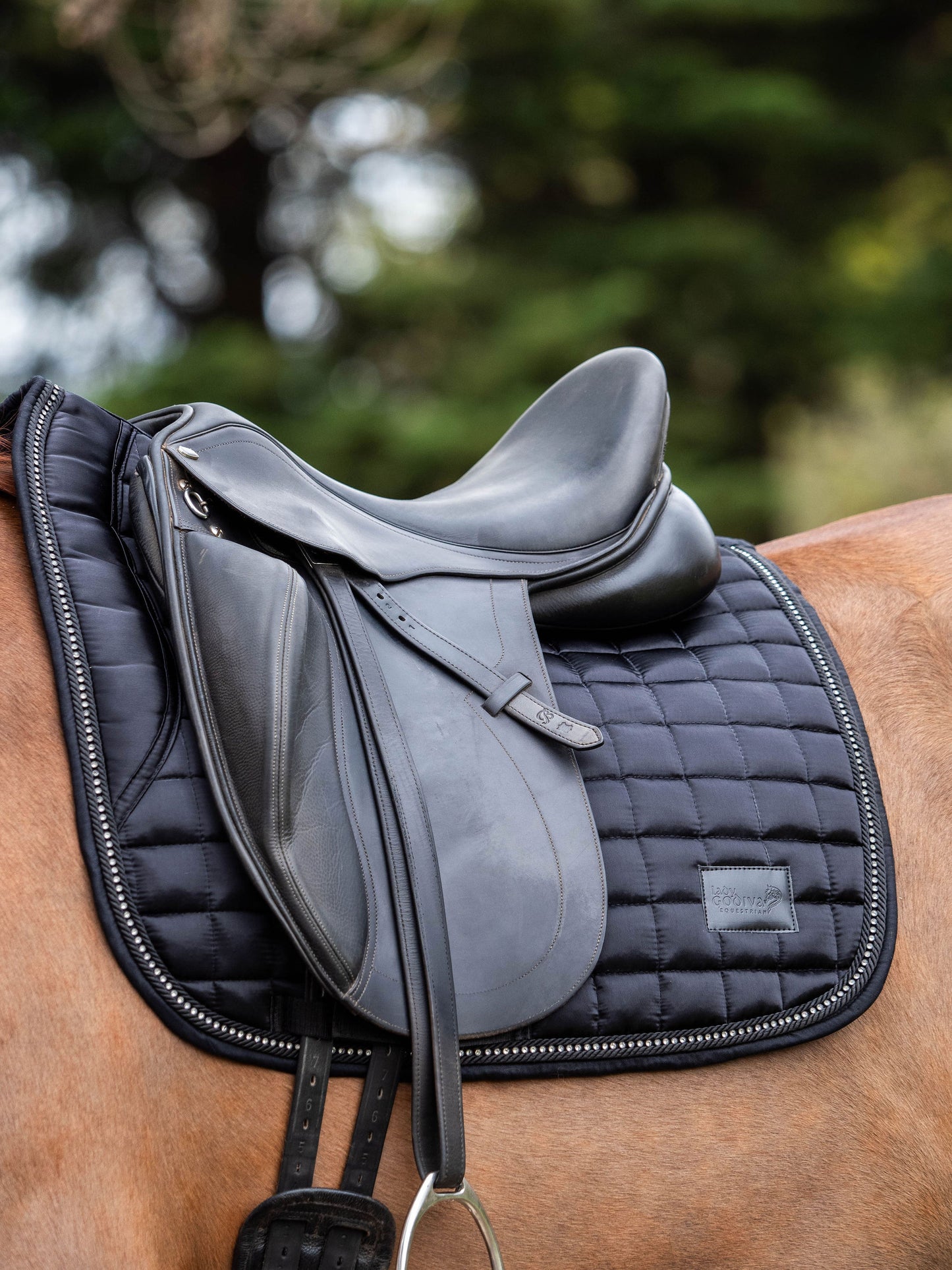 Midnight Black Deluxe Crystal Saddle Pad