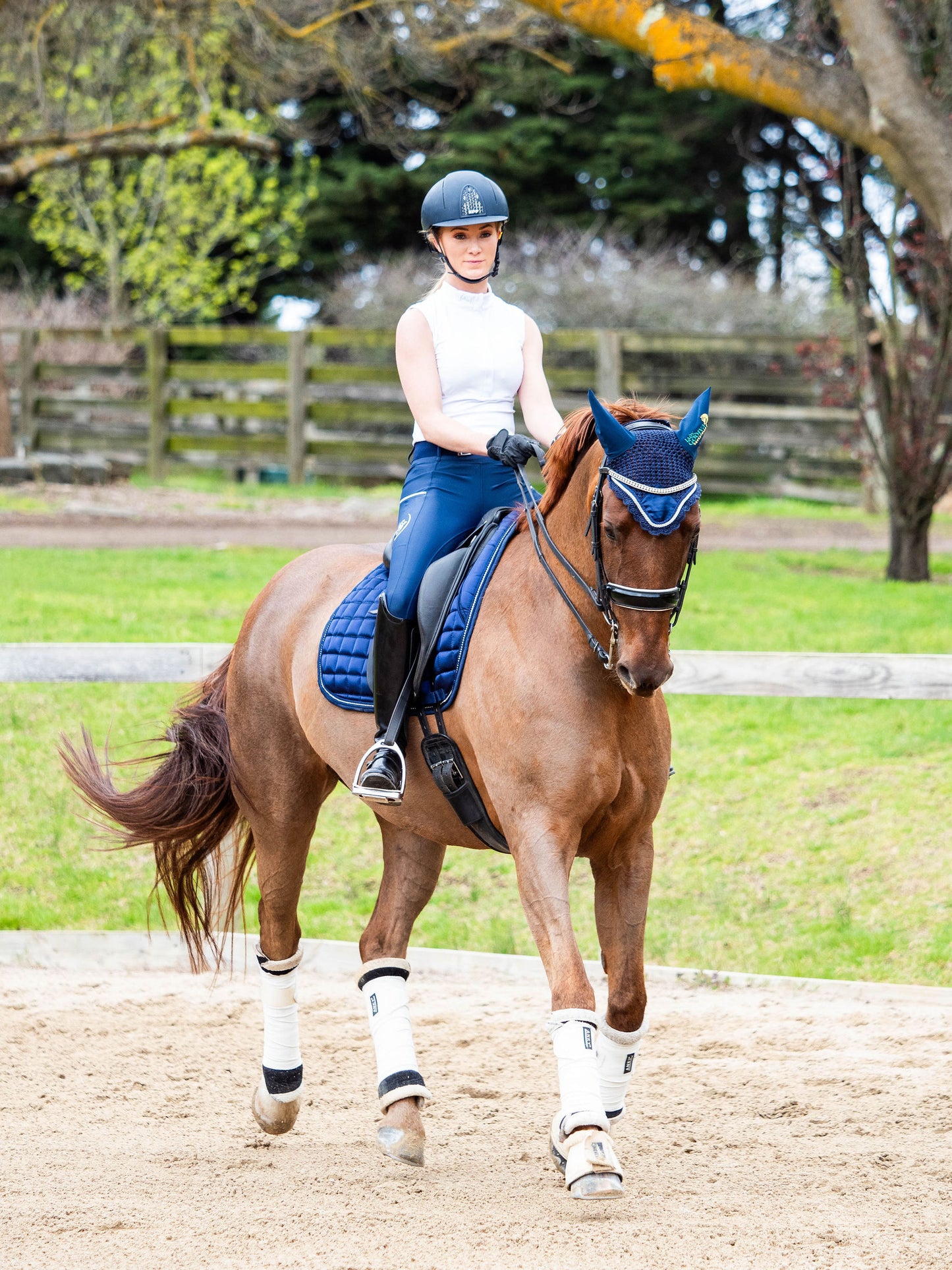 Navy Crystal Deluxe Saddle Pad